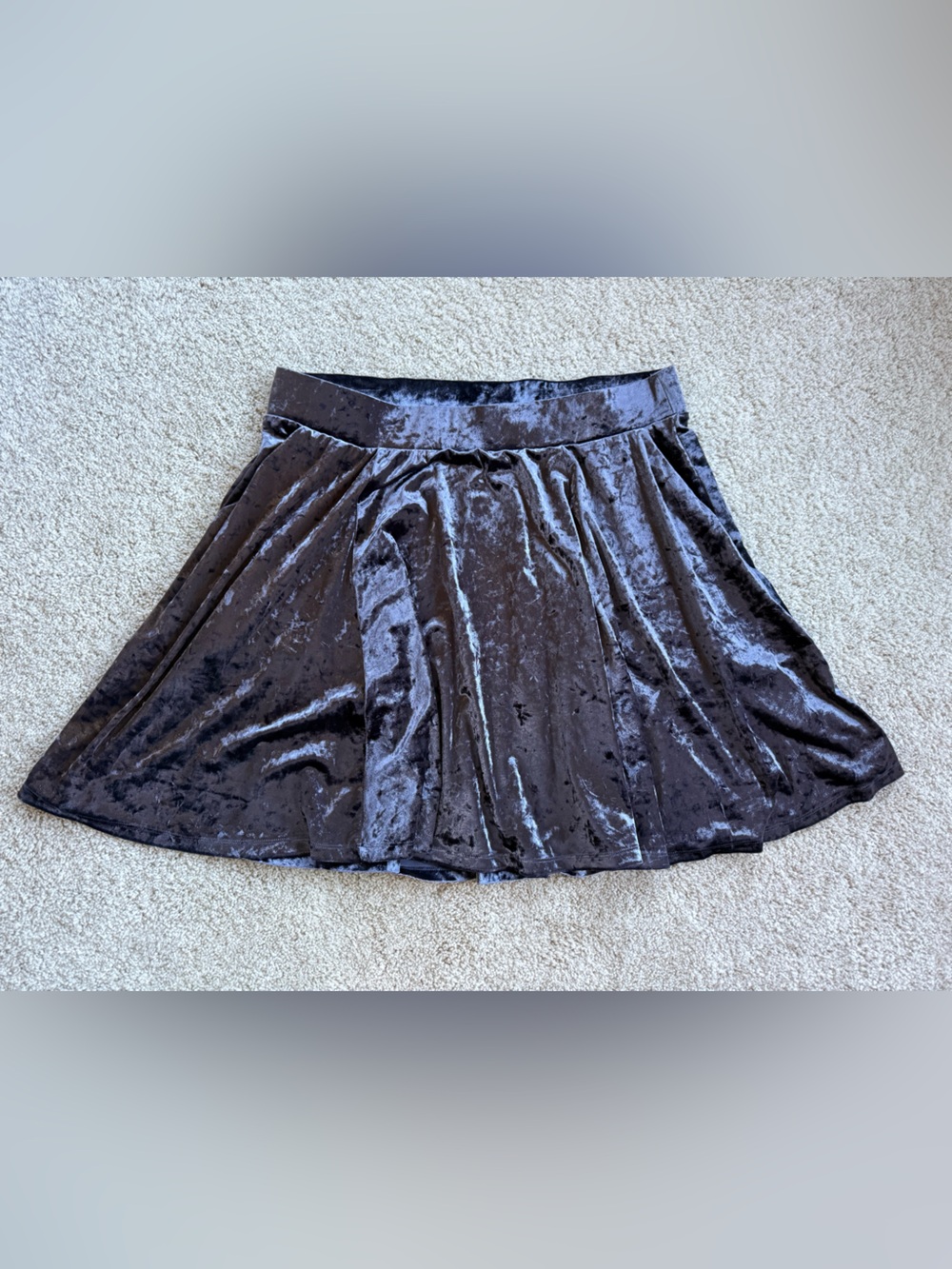 torrid Black Crushed Velvet Skater Skirt
